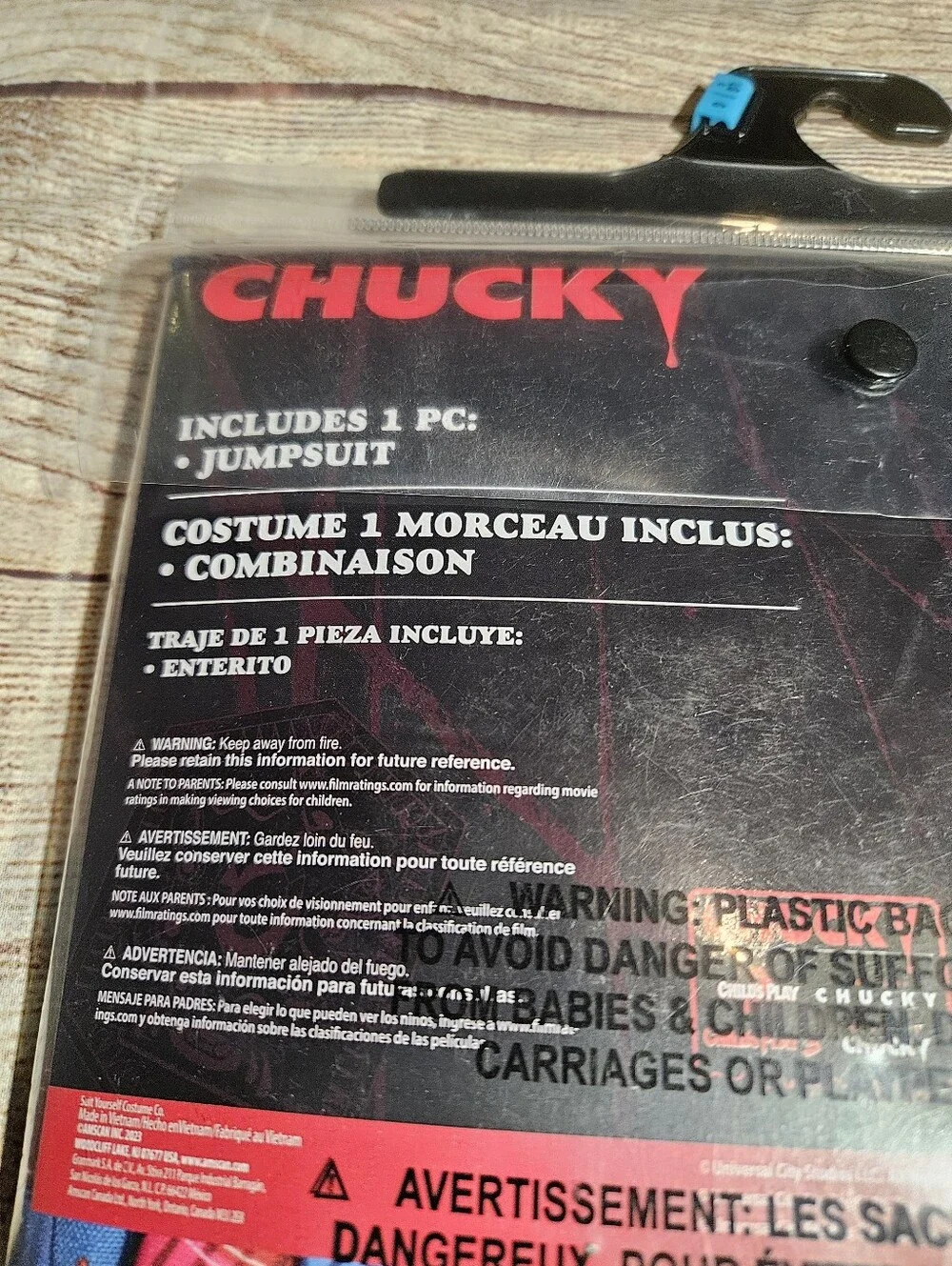 Childs play chucky child's large halloween costume and trick or treat tote bag